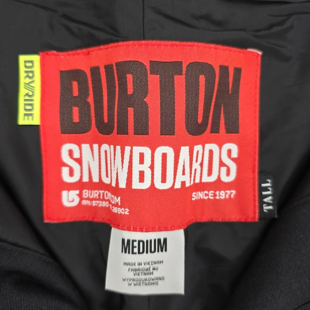 Burton DryRide Snowboard Pants Mens Medium Tall Black Cargo Ski Winter Trousers